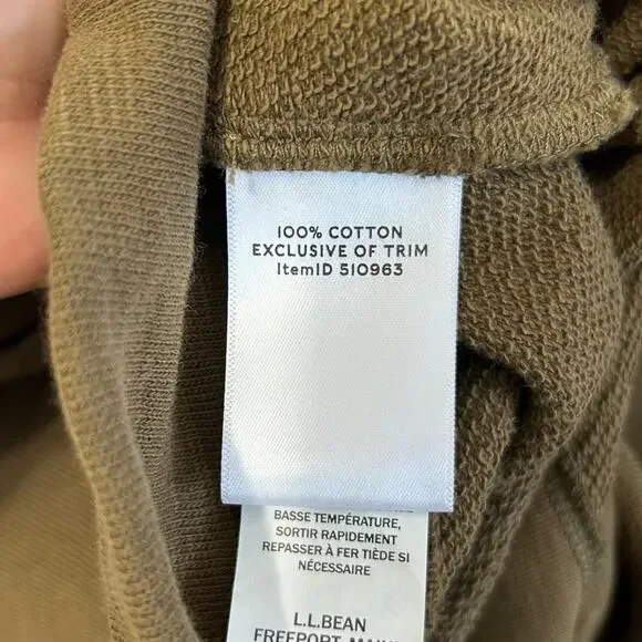 L.L. Bean Signature Slim Fit 1/4 Zip Pullover Men's Sz L Brown Green Cotton - Picture 5 of 6